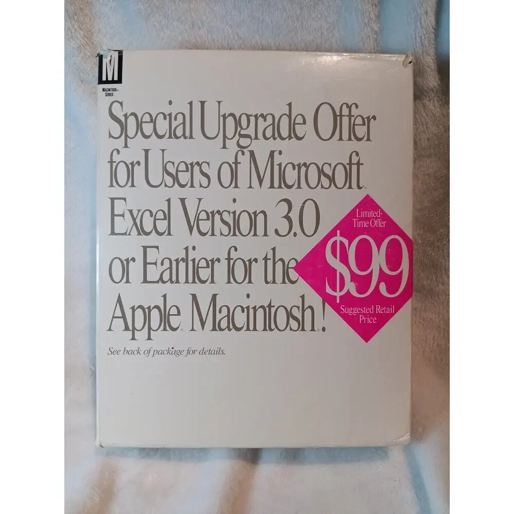 Complete Vtg 1992 Microsoft Excel for Macintosh Rare Software Retro Apple Floppy